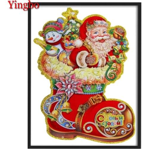 Full Square/Round Diamond Embroidery Cartoon Santa Claus Mosaic Diamond Painting Cross Stitch Rhinestone Painting Christmas gif