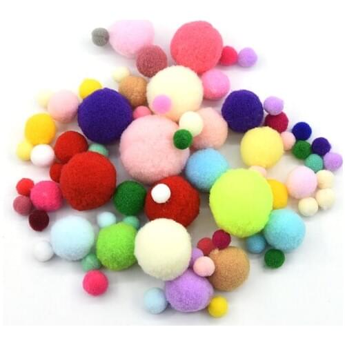8 To 30mm Multi Size Mix Colors Pompom Fur Craft Materials DIY Soft Pom Poms Balls Wedding Decoration Glue on Cloth Accessories