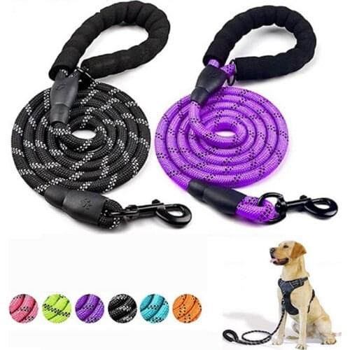 Dog Leash Medium Large Dog Durable Training Walking Rope Big Dog Leashes Reflective Strong Lead Rope For Dobermann Labrador