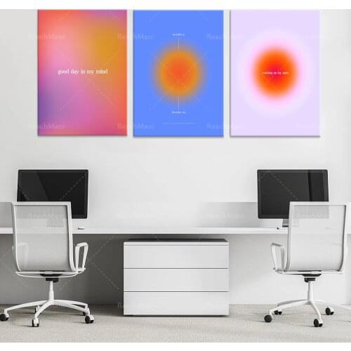 Positive Affirmations Gradient Art, deal with my aura, good day Sza inspired, gradient spiritual aura art poster