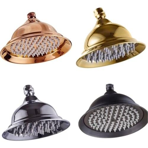 Luxury Golden Gold Brass Bathroom Rain Shower Head ORB /Rose Gold Top Rainfall Shower Head Water Saving Shower Heads