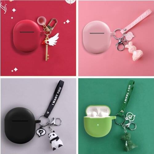 Luxury for OnePlus Buds Case Cute Cartoon Keychain Silicone Earphones Cover for OnePlus 6/6T/7/7 Pro/7T/7T Pro/8/8 Pro/Nord