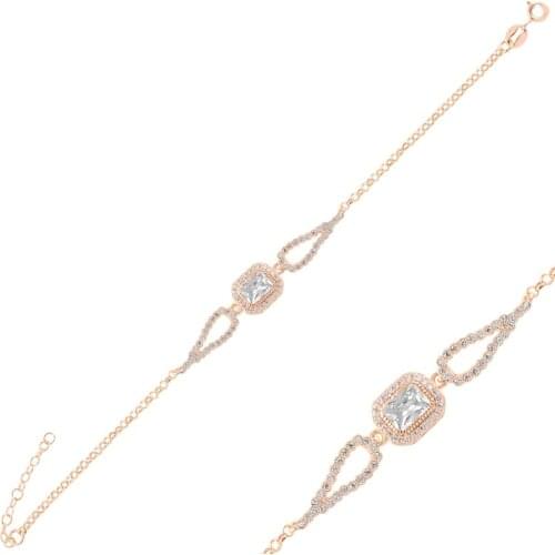 Silver 925 Sterling Baget Zircon Cubic Zirconia Bracelet