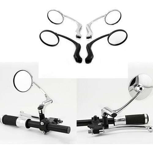 Motorcycle Universal Retro Round Mirror For Retro Cafe Racer Style Bike With 10mm And 8mm Mirror Mounting For Kawasaki Z900RS