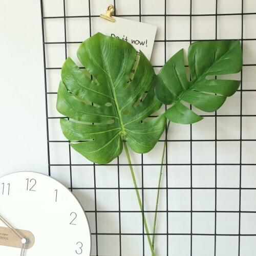 Green Artificial Leaves Flowers Cheap Monstera Plastic Decorative Plants Grass Tree Branch Home Summer Decoration Accessories