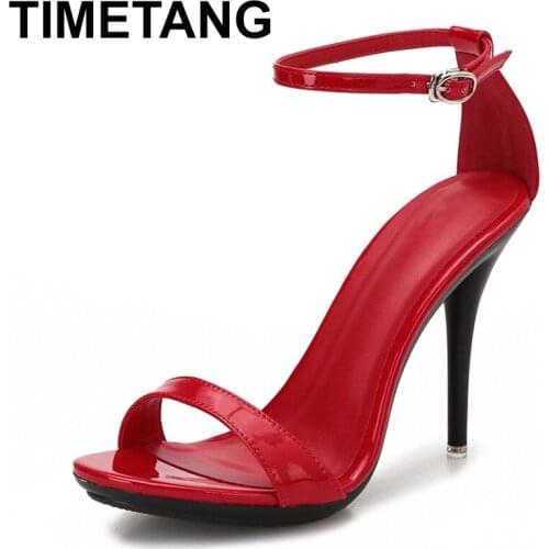 TIMETANGCandy Colored Women Sandals Sexy One Word Band Cover Heel Summer Career Stiletto Shoes 2021 New Buckle Strap High-Heels