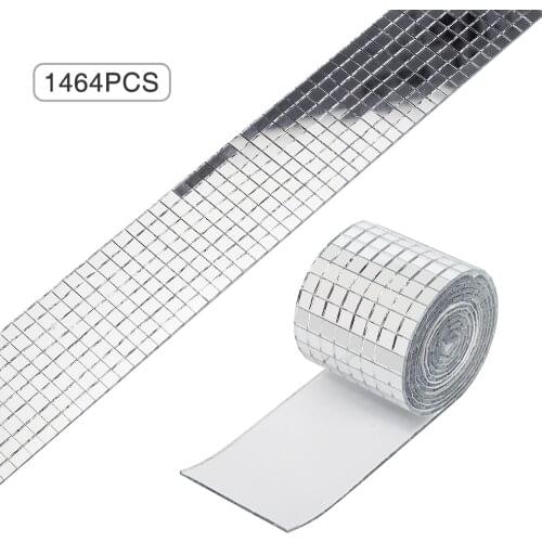 2Mx4cm Self-Adhesive Mini Square Glass Real Glass Mirrors Mosaic Tiles Decorative Craft Stickers for DIY Handmade Home Decor