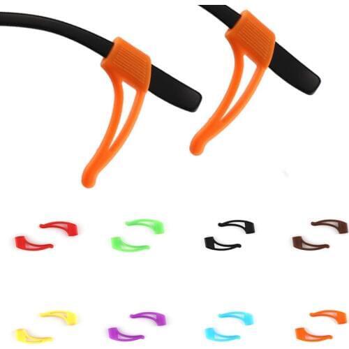 1 Pair Anti Slip Eye glasses Grip Eyeglass Ear Hook Solid Color Silicone Grip Holder Soft Non-Slip Eyewear Accessories