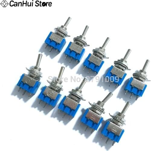 10Pcs 103 ON-OFF-ON 3 Pin 3 Position Mini Latching Toggle Switch AC 125V/6A 250V/3A Button switch Dialing Single Power switches
