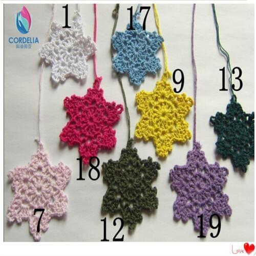 2016 new fashion 50pic/lot cotton crohet lace star for party decoration holiday gift more than 15 colors pad coaster felt