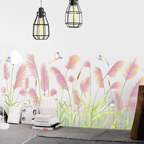 43*112cm DIY Reed Home Decoration Wall Sticker Flower Living Room Bedroom Wall Decals Poster Mural