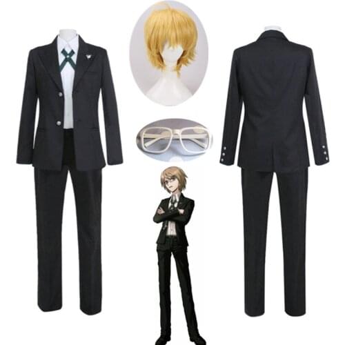 Anime Danganronpa Cosplay Costume Dangan Ronpa Byakuya Togami Full Set Uniform Outfits Performance Costumes for Men Women Wig