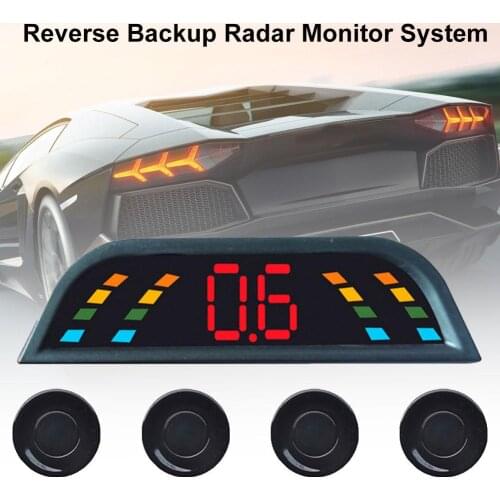 Car Parktronic LED Parking Sensor Kit Backlight Display with Switch Reverse Back-up Monitor Detector System With 4 Sensors
