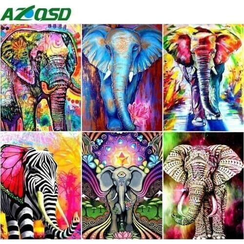 AZQSD Diamond Painting Diy Elephant Full Square Drill Handmade Craft Diamond Embroidery Animal Picture Of Rhinestones Needlework