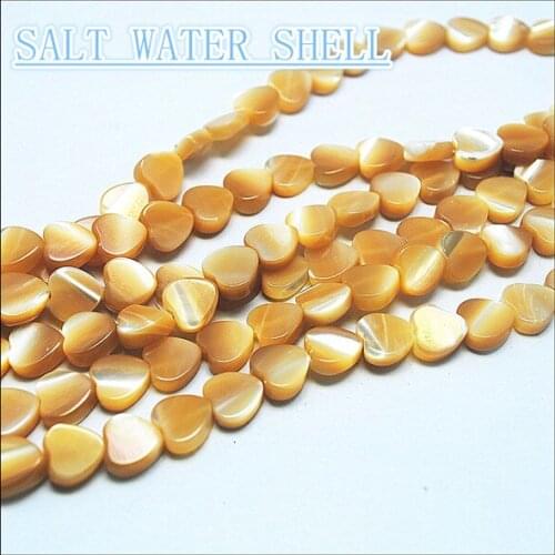 1 strings 40pcs/lot nature sea shell beads heart shape mother of pearl beads accessories diy fashion beads 10mm