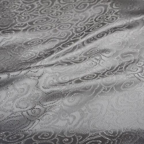 CF923 Solid Grey Clouds Jacquard Brocade Fabric Chinese Silky Brocade Fabric Mens Jackets Clothes Chinese Style Home Textiles