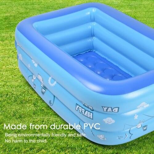 2/3 Layers Children Inflatable Pool Bathing Tub Baby Kid Home Outdoor Large Swimming Pool Inflatable Square Swimming Pool