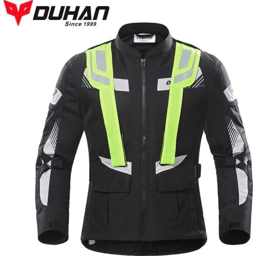 DUHAN Summer Motorcycle Riding Jacket Men Breathable Mesh Medium / long term style Motorbike Racing Jackets