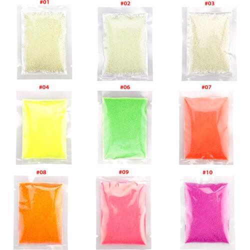 2Bags/Lot 10 Colors DIY Graffiti Paint Fluorescent Super Bright Glow In The Dark Sand Particles Glow Pigment #85080