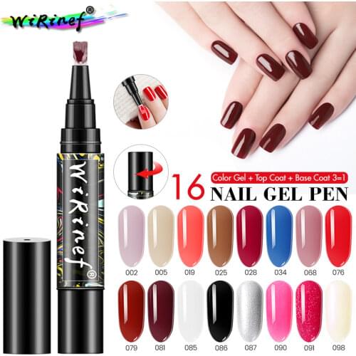 WiRinef Nail Gel Polish Pen Glitter One Step Gel Pencil Nails Semi Permanent UV Gel Polish Varnish Nail Art Manicure