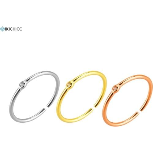 Kikichicc 100% 925 Sterling Silver Small Zircon CZ Circle Rings Resizable Slim Simple Rock Punk Party Luxury Jewelry 2020 Fine