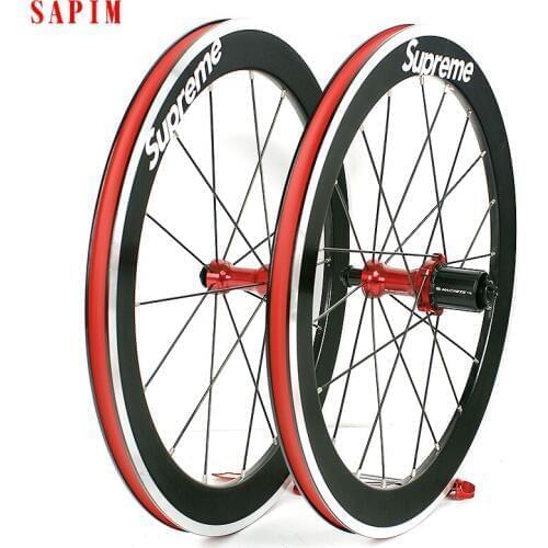 20 inch 406 folding bicycle casette wheelset v brake brakes aluminum alloy rim sealed bearing 16 20 hole 11S wheels