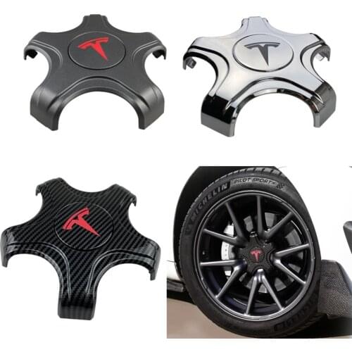 4pcs Five Claw Type Stainless Steel Wheel Center Caps Hub Cover Lug Nut Covers for Tesla Model 3 Athletic Hubcaps Car Decoration