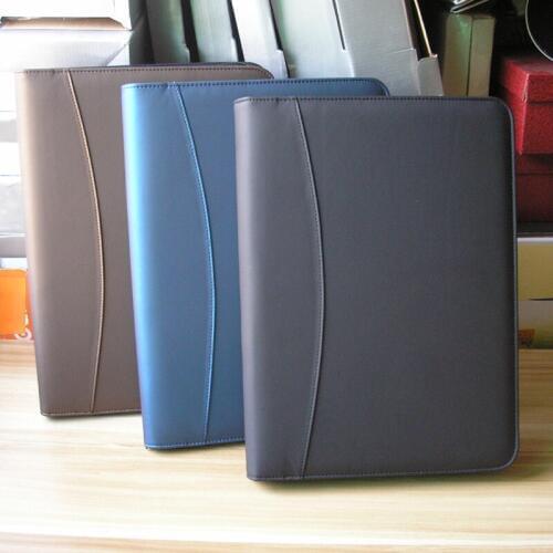 Multifunctional Professional Business Zipped Padfolio Folder Document bag Organizer PU Leather A4 Portfolio Notepad calculator