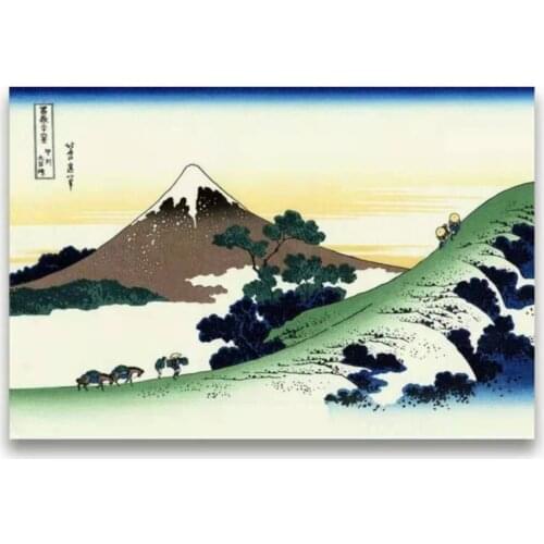 Japanese Style Fuji Mountain Canvas Paintings Abstract Wall Art Posters Prints Pictures for Living Room Kitchen Home Decorations