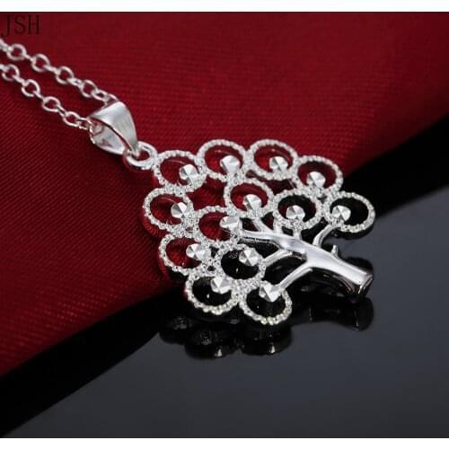 Wholesale Charms wedding 925 Sterling silver new cute lady women necklace TREE Life jewelry fashion cute pendant necklace