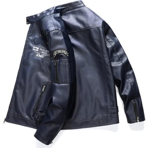 Autumn Winter Leather Jackets Men PU Coats Men Motor Biker Polit Warm Jackets Mens Bomber Jacket Stand Collar 2020 New Arrivals