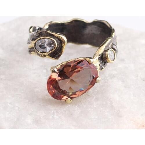 Oval Cut Sultanite Stone Womens 18K Gold Plated Silver Ring, Woman Silver Sultanite Handmade Ring,color changing