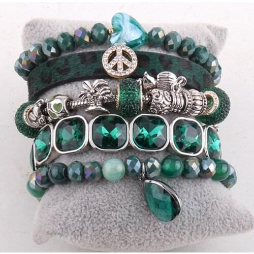 RH Fashion Bohemian Jewelry Accessory Beaded Bracelet 5pc Stack Bangle & Bracelets Sets by Women Boho Gift Dropship