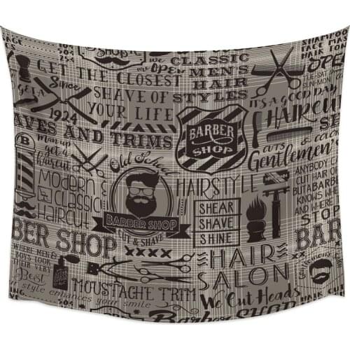 Barber Shop Letters Element Wall Tapestry Home Wall Decor Tapestry Cover Beach Towel Picnic Mat Yoga Mat