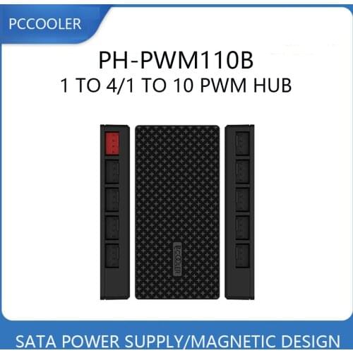 Pccooler PH-PWM110B 1 to 10 4pin PWM fan hub CPU Cooling fan Splitter Adapter Magnet adsorption