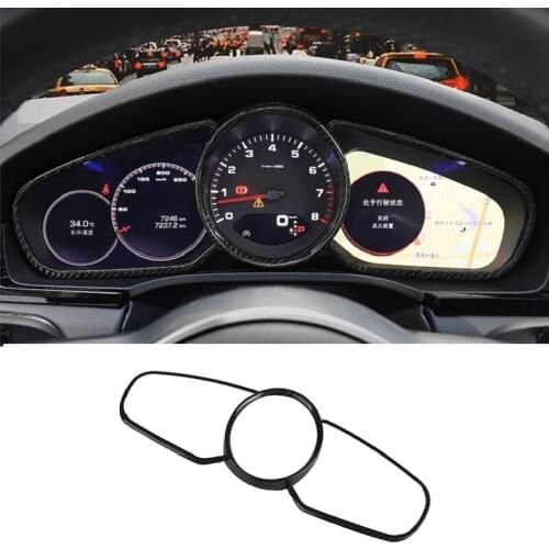 Fit For Porsche Cayenne 2018-2021 Dry Carbon Fiber Interior Dashboard Meter Cover Trim Refit Accessories
