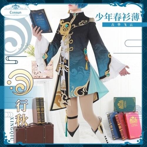 PRE-SALE Anime Genshin Impact XingQiu Cosplay Costume Ver. Battle Game Suit Uniform XING QIU Halloween Costumes Women 2021 New