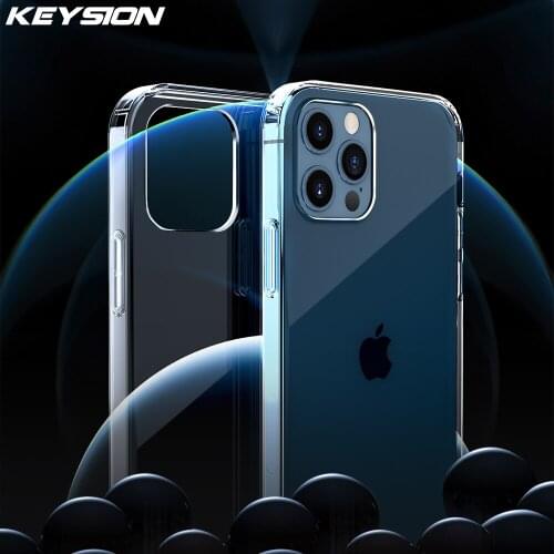 KEYSION Transparent Phone Case For iPhone 12 Pro Max Ultra Thin Clear Back Phone Cover for iPhone 12 mini 11 Pro Max XR X XS Max