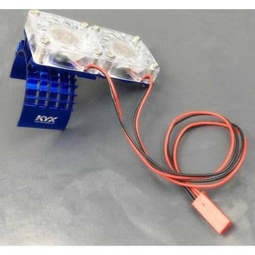 KYX Racing Alloy Heatsink with Double Cooling Fan for RC Crawler Car Axial SCX10 90046 Traxxas TRX-4 TRX4 540 550 Size Motor
