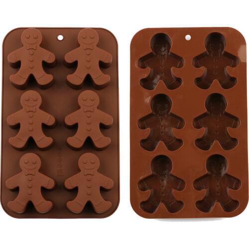 Gingerbread Man Style Christmas Silicone Mold Fondant Cake Mould Chocolate Candy Cake Decorating Gumpaste Tools cake molds