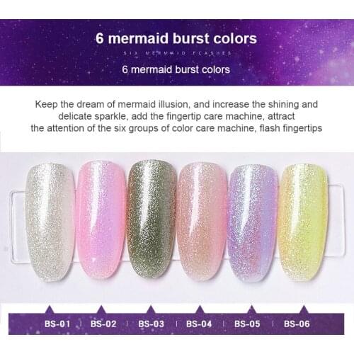 Mermaid Shining Nail Gel Phototherapy Glue Nail Polish Soak Off Top Coat UV LED Gel Varnish Lacquers Nail Glitter Nail Art TSLM2