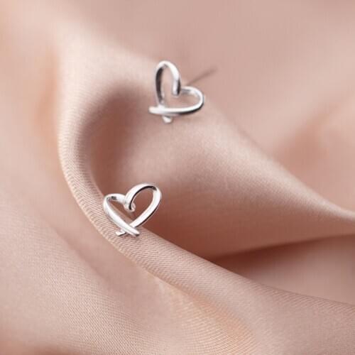 S925 sterling silver stud Earrings for women female heart-shaped mini cute love sweet gold earrings fine jewelry 2021 bijoux