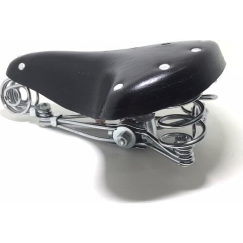 Traditional Old Style Bicycle Saddle Riveting Cow Leather Seat Road Bike Standard MTB Vintage Cushion Cycling Part