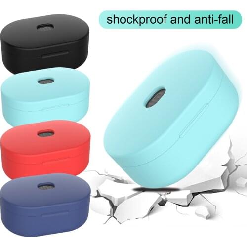 Vococal Dustproof Antifall Silicone Protective Charging Cover Case for Xiaomi Redmi AirDots TWS Wireless Bluetooth Headphones