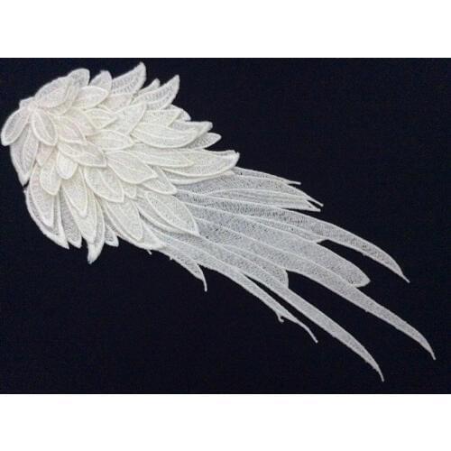 39.5cm*16.5cm polyester embroidery flower applique,multi-layer chest decoration patches,veil applique,XERY-BQ0922B