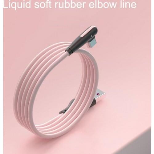 Type-C Charging Cable For Xiaomi Redmi Samsung Android 90 Degree Elbow Liquid Silicone 3A Fast USB Data Charger