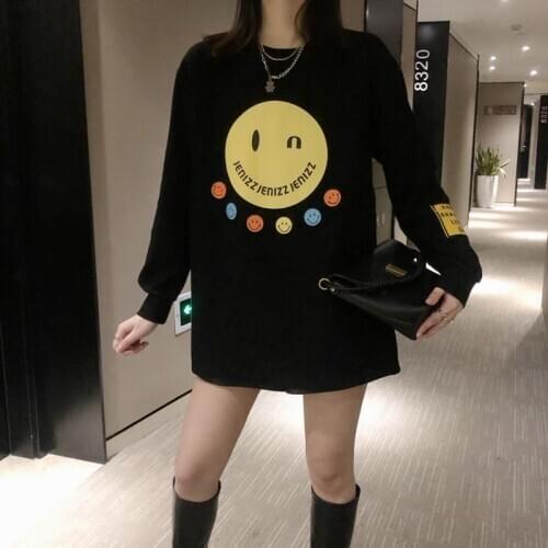 2021 Spring High Quality Women Long Sleeve T-Shirt Loose T-Shirts Fashion Joining Together Clothing