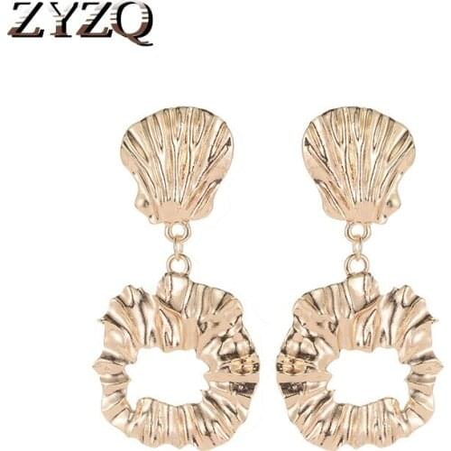 ZYZQ Trendy Romantic Korean Style Earrings With Fashion Conch Seashell Shaped Accessories Birthday New Years Gift Jewelry