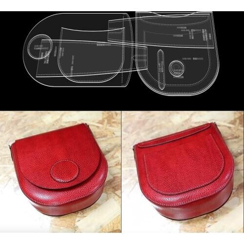 1set Leather Craft Sewing Pattern women Fashion Shoulder bag messenger bag Acrylic Stencil Template Sewing DIY craft supplies