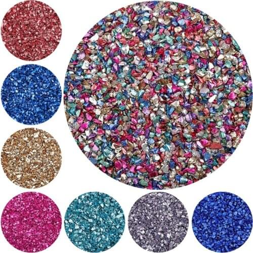 1 Bag Glass Crushed Stone Chunky Glitter Irregular Glass Chips Epoxy Resin Mold Filler Nail Art Decoration DIY Crafts Jewelry Ma